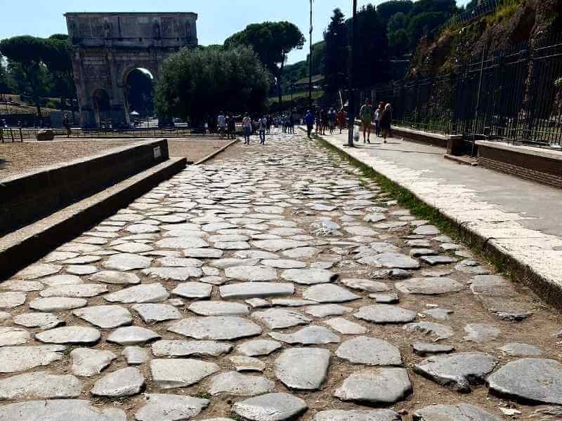 Old-Roman-street-with-cobblestones