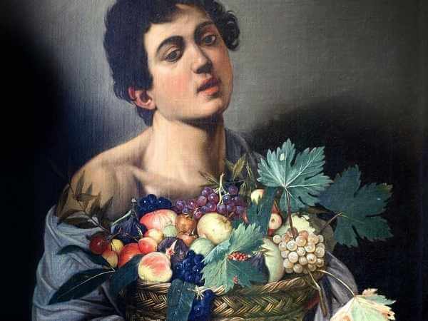 Michelangelo-Caravaggio-Boy with a Basket of Fruit