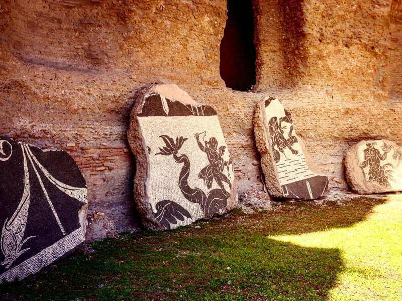 Mosaic panels in the bahts of Caracalla Rome