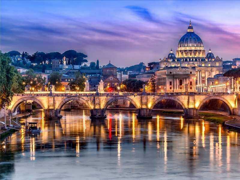 St. Peter's Basilica at night