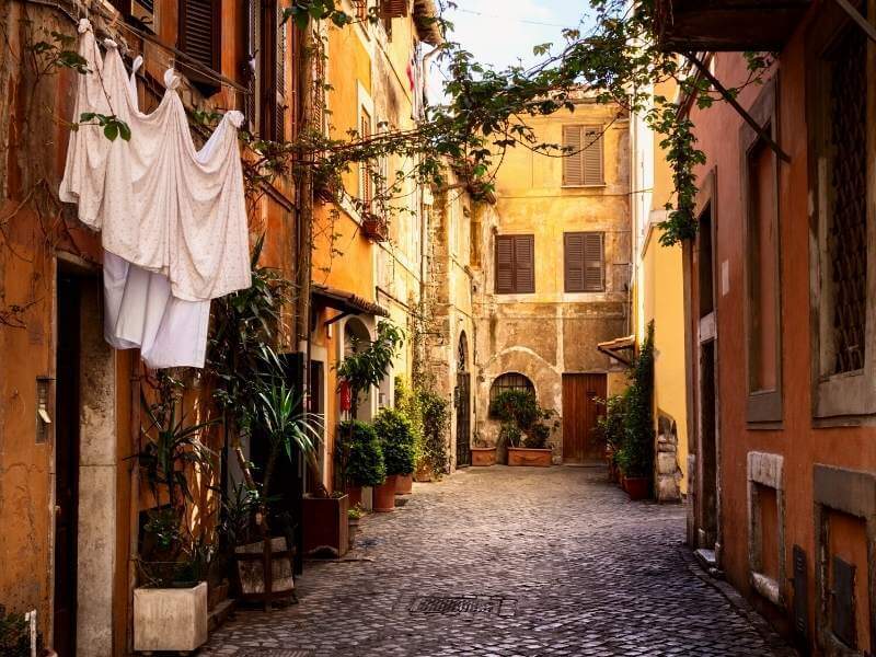 The Trastevere district in Rome